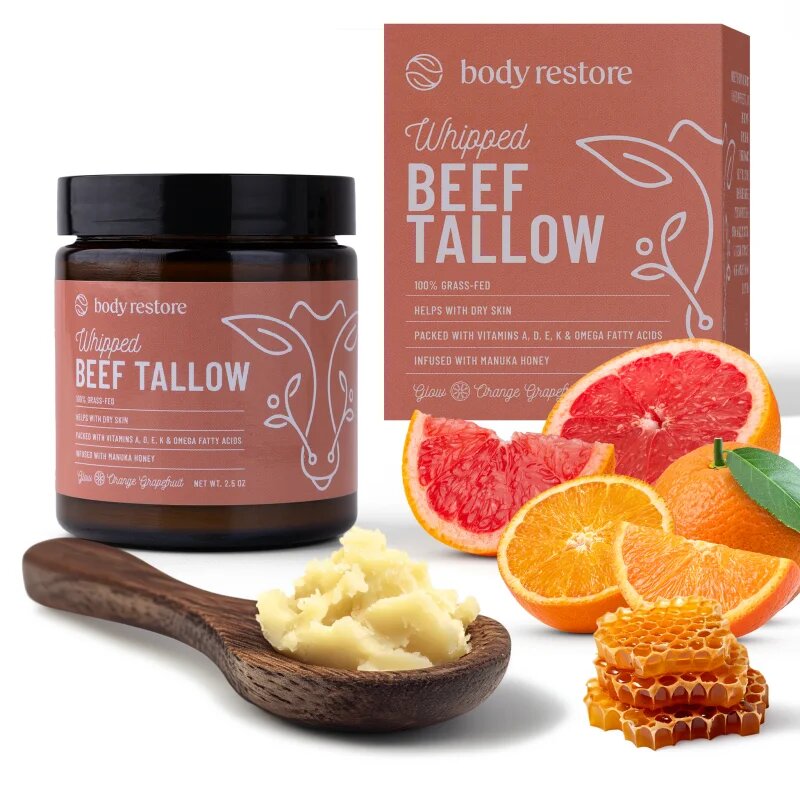 Body Restore Whipped Beef Tallow Balm Orange Grapefruit crema de corp nutritiva fara parfum 71 g
