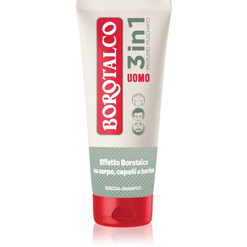 Borotalco MEN 3 in 1 Gel de duș pentru bărbați pentru față corp și păr parfum Musk 200 ml