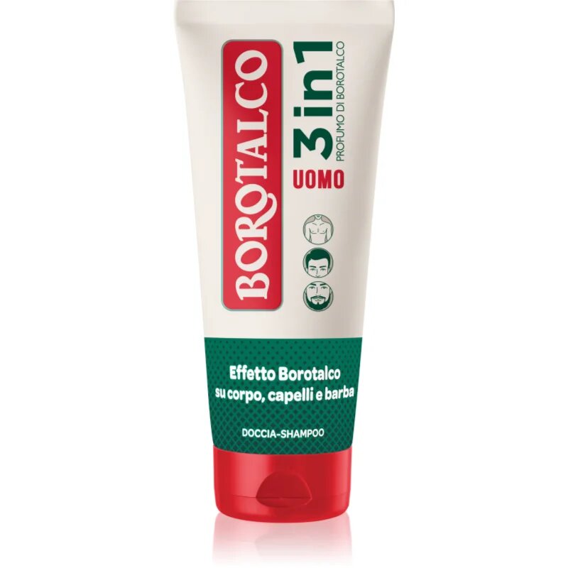 Borotalco MEN 3 in 1 Gel de duș pentru bărbați pentru față corp și păr parfum Unique Scent of 200 ml