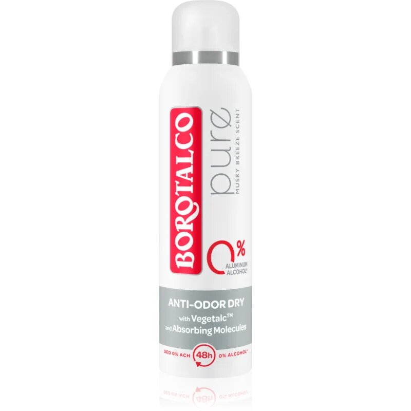 Borotalco Pure Deodorant Spray fara continut de aluminiu 48 de ore parfum Musky Breeze 150 ml