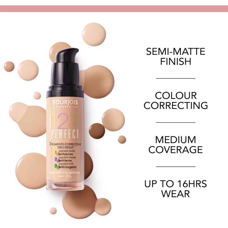 Bourjois 123 Perfect fond de ten lichid pentru look perfect culoare 57 Hale Clair SPF 10 30 ml