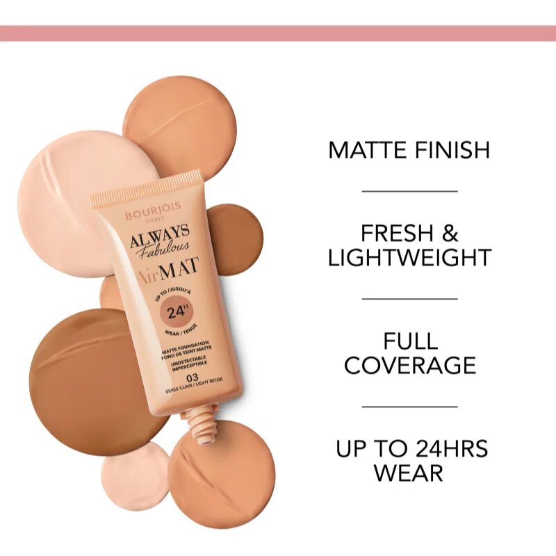 Bourjois Air Mat machiaj cu efect matifiant culoare 05 Golden Beige 30 ml