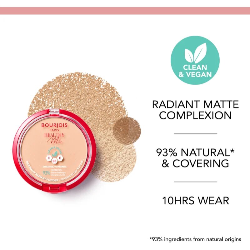 Bourjois Healthy Mix pudra matuire pentru o piele radianta culoare 03 Rose Beige 10 g