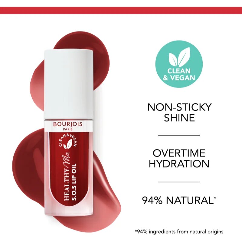 Bourjois Healthy Mix S.O.S Lip Oil ulei pentru buze cu efect de hidratare culoare 10 Rich Cherry 4.5 ml