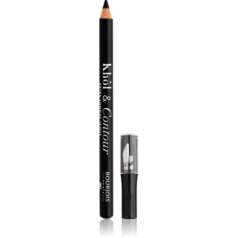 Bourjois Khôl & Contour Extra Longue Tenue dermatograf persistent cu ascutitoare culoare 001 Noir-issime 12 g