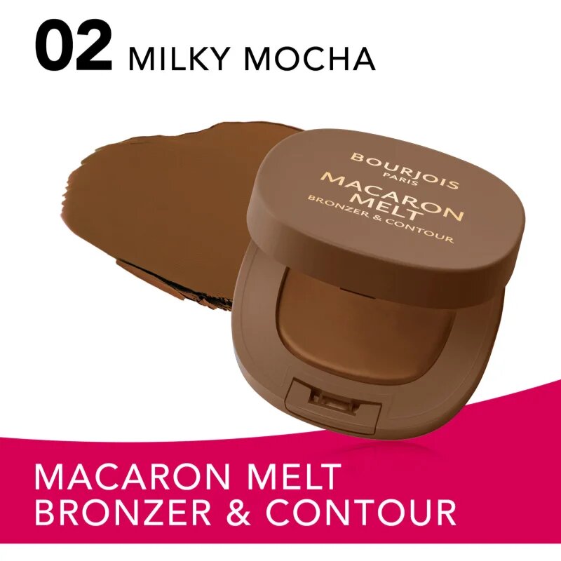 Bourjois Macaron Melt Bronzer & Contour bronzer și pudră pentru contur 2 in 1 culoare 02 Milky Mocha 5 g