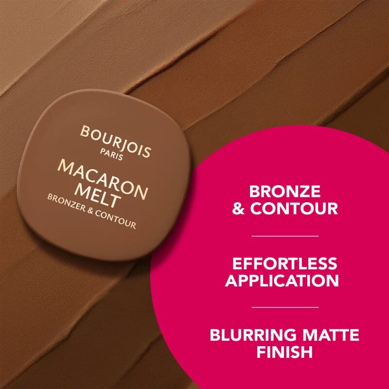 Bourjois Macaron Melt Bronzer & Contour bronzer și pudră pentru contur 2 in 1 culoare 02 Milky Mocha 5 g