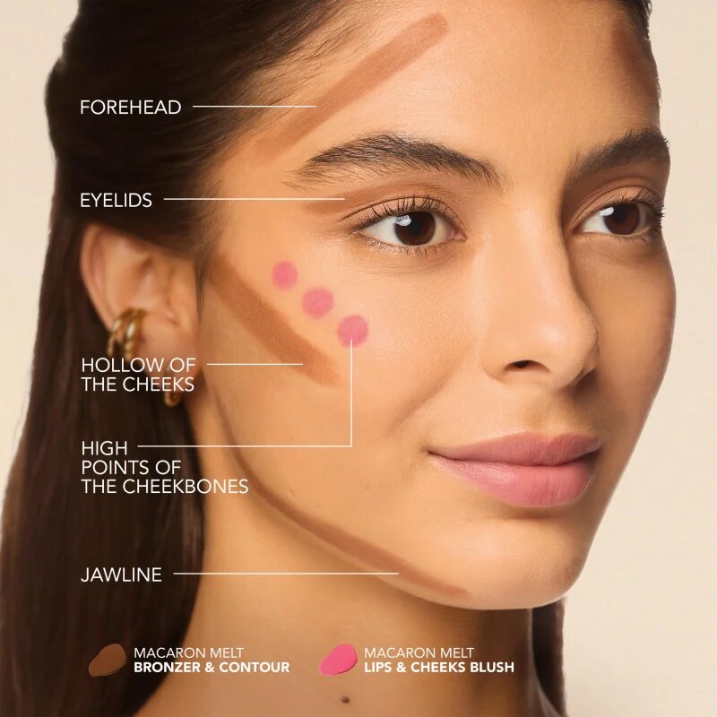 Bourjois Macaron Melt Bronzer & Contour bronzer și pudră pentru contur 2 in 1 culoare 02 Milky Mocha 5 g