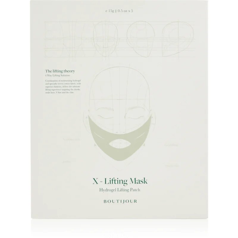 BOUTIJOUR X-Lifting Mask Hydrogel Lifting Patch masca pentru lifting pentru finisarea contururilor 5x15 g