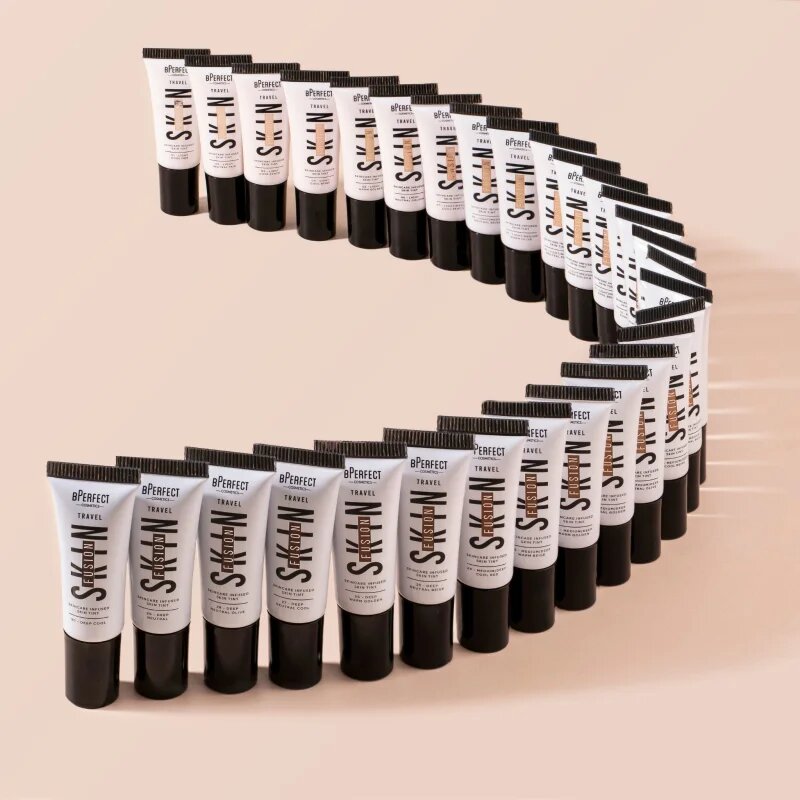 BPerfect Skin Fusion Travel mini crema tonifianta pachet pentru calatorie culoare medium/deep warm golden 10 ml