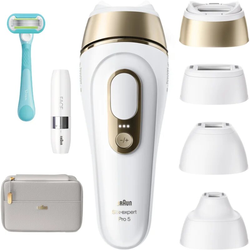Braun IPL Silk·expert Pro 5 PL5412 dispozitiv inteligent IPL pentru îndepărtarea firelor de păr pentru corp față zona bikini și axile 1 buc