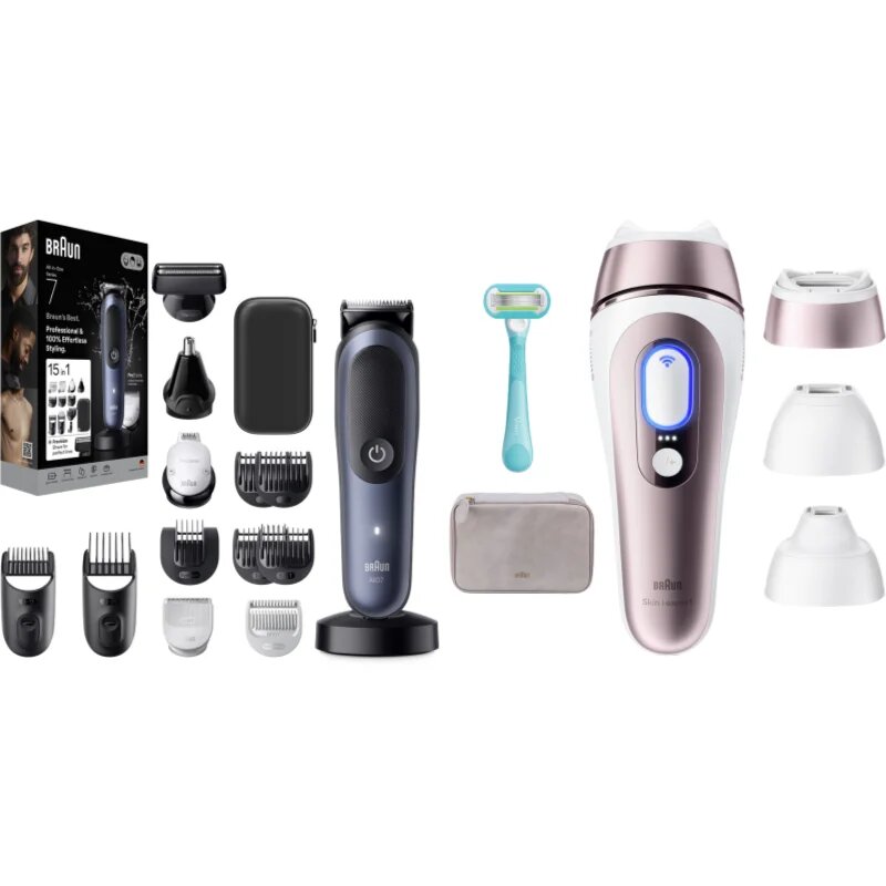 Braun Smart IPL Skin i·expert & All-in-One Series 7 set pentru îngrijirea părului a bărbii și a corpului