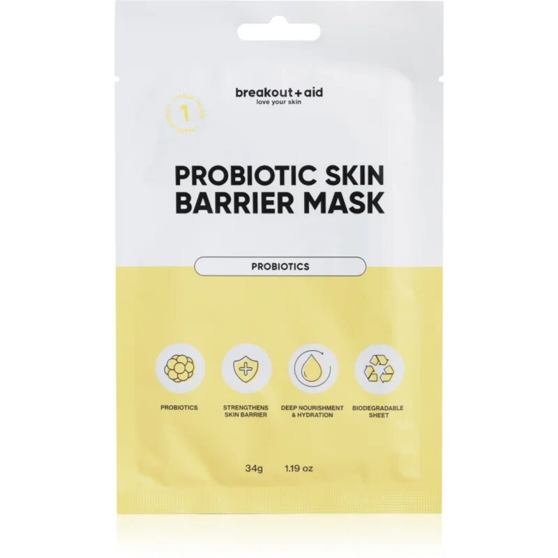 breakout + aid Probiotoc Skin Barrier Mask masca pentru celule pentru întărirea barierei cutanate 34 g