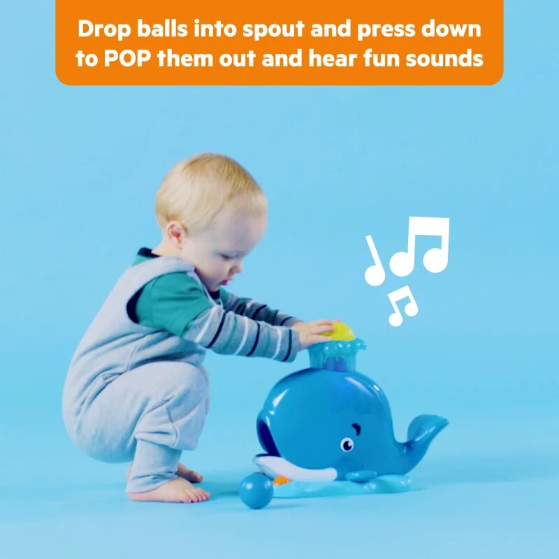 Bright Starts Whale Popper jucărie muzicală 6m+ 1 buc
