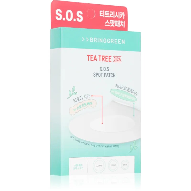 BRINGGREEN Tea Tree Cica SOS Spot Patch plasturi pentru piele problematică cu efect calmant 100 buc