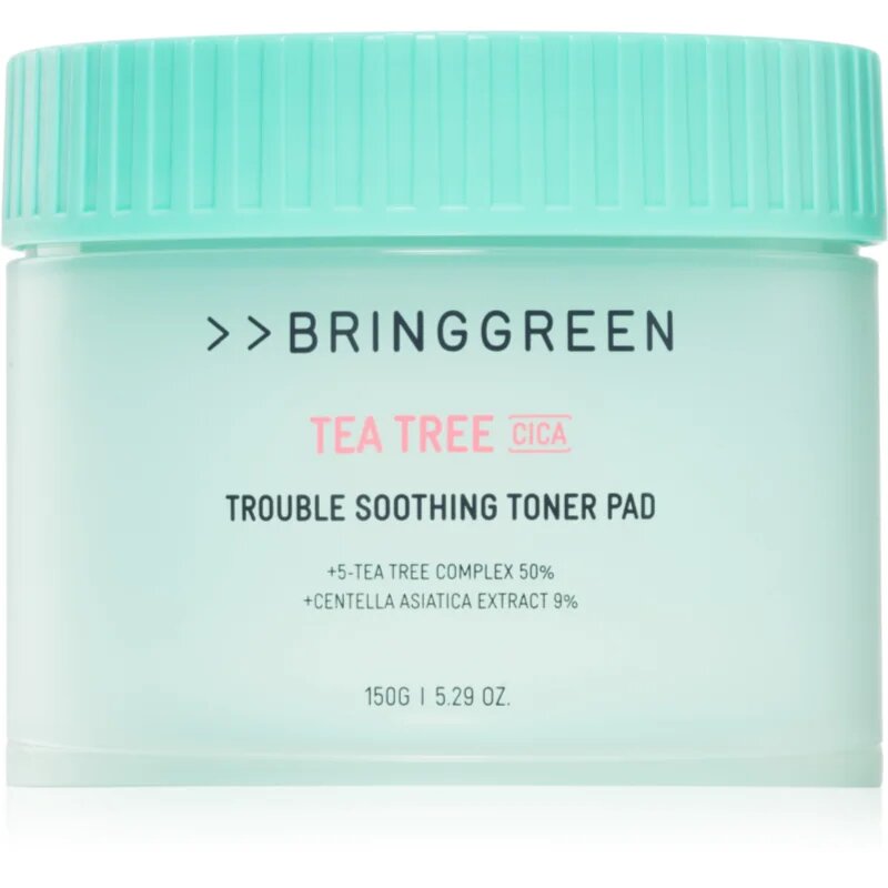BRINGGREEN Tea Tree Cica Trouble Soothing Toner Pad dischete de tonifiere cu efect calmant 90 buc