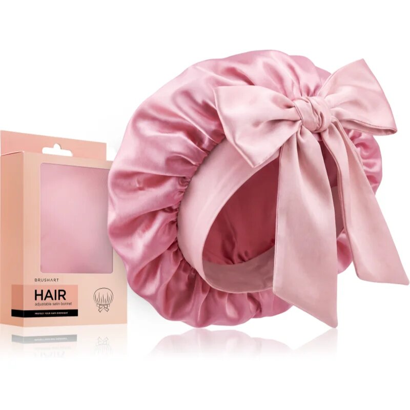 BrushArt Hair Adjustable Satin Bonnet turban pentru păr Candy Pink 1 buc