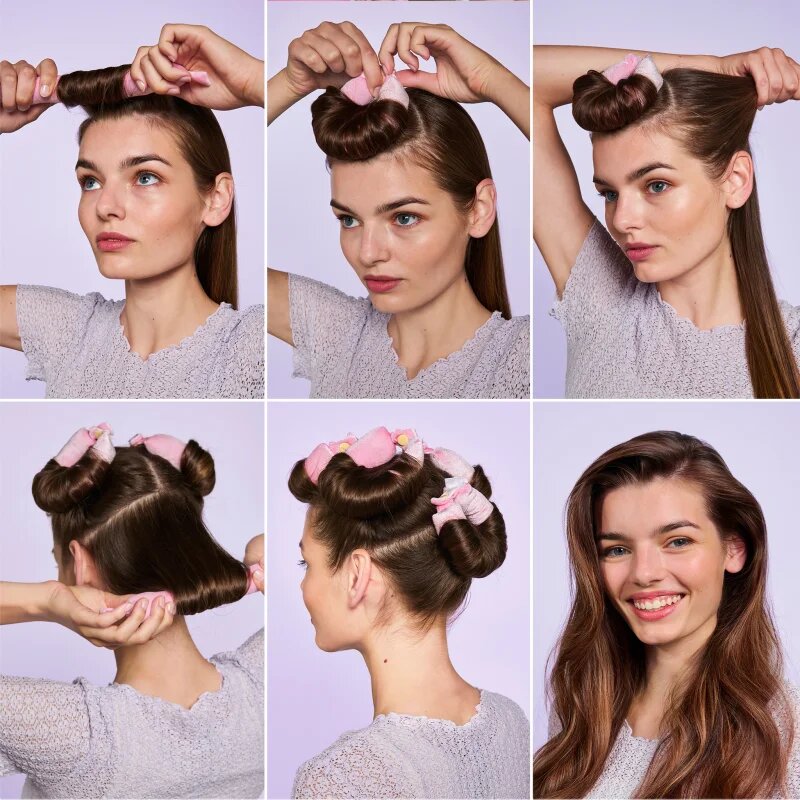 BrushArt Hair Heatless blowout curling rods set pentru ondularea părului 4 buc