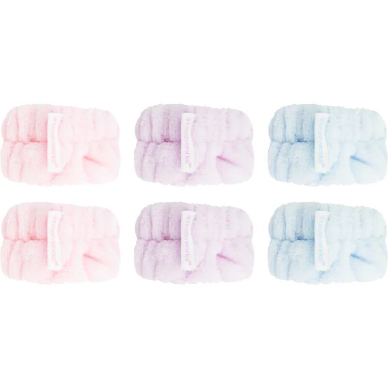 Brushworks Pastel Microfibre Wrist Wash Bands brățară absorbantă pentru spălarea feței 6 buc