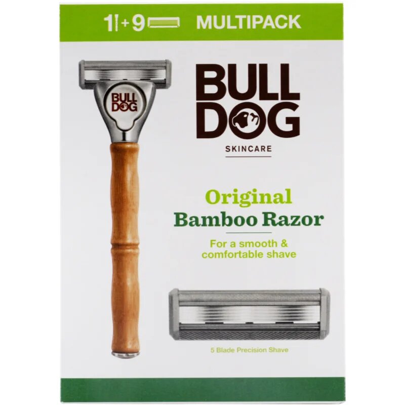 Bulldog Original Bamboo Razor Aparat de ras + rezervă lame 9 bucati