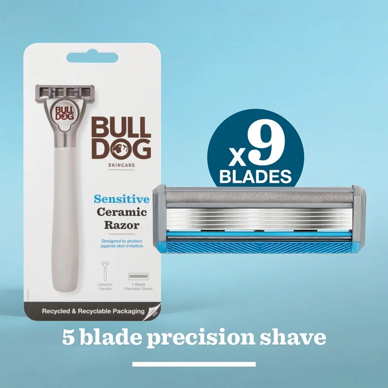 Bulldog Sensitive Ceramic Razor Aparat de ras + rezervă lame 9 bucati