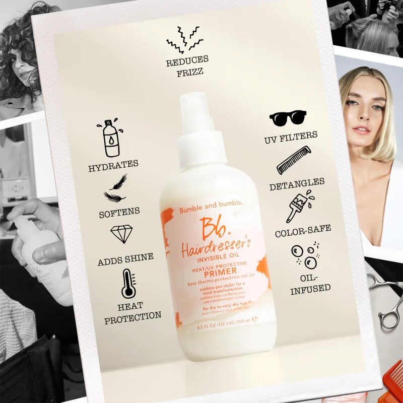 Bumble and Bumble Hairdresser's Invisible Oil Heat/UV Protective Primer primer spay pentru machiaj pentru un aspect perfect al parului 125 ml