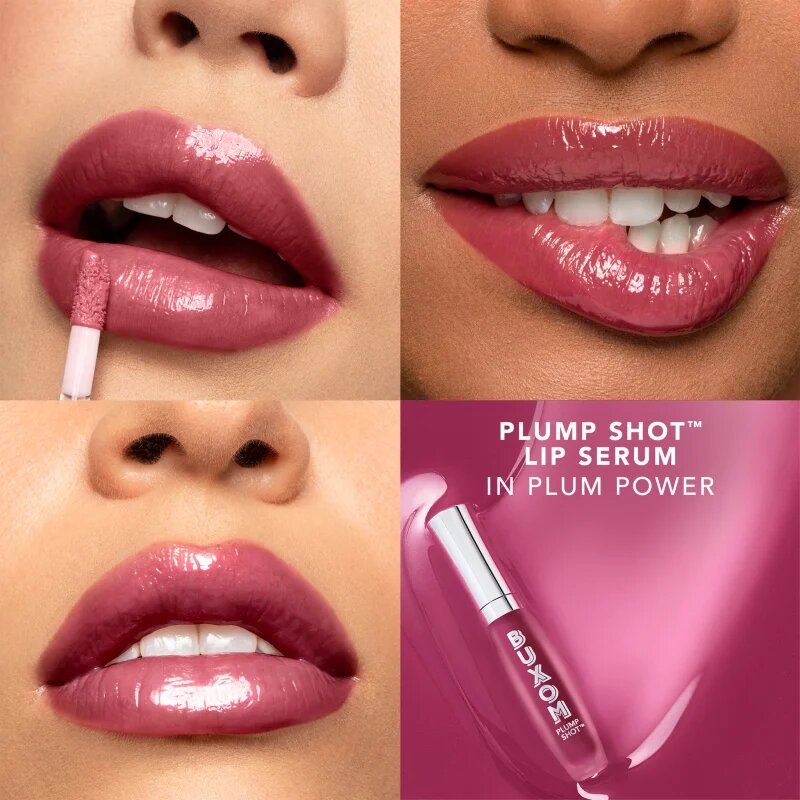 Buxom PLUMP SHOT™ COLLAGEN PEPTIDES ADVANCED PLUMPING LIP SERUM luciu de buze pentru un volum suplimentar culoare SHEER TINTS Plum Power 4 ml