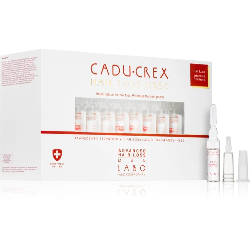 CADU-CREX Hair Loss HSSC Advanced Hair Loss tratament de păr pentru bărbați împotriva căderii avansate a părului pentru bărbați 40x35 ml