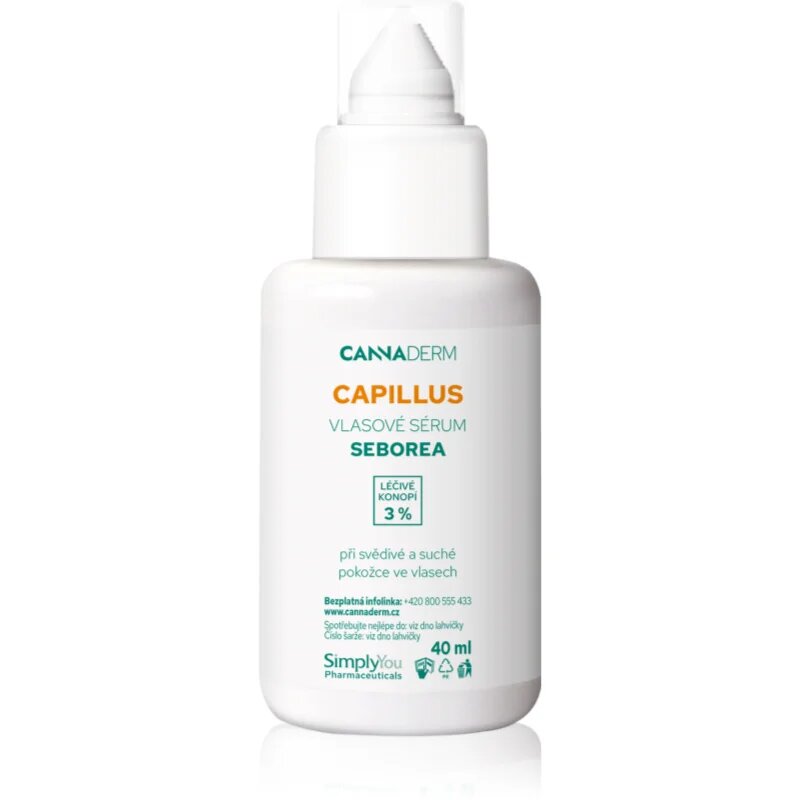 Cannaderm Capillus Seborea Hair Serum ser activ pentru un scalp uscat atenueaza senzatia de mancarime 40 ml