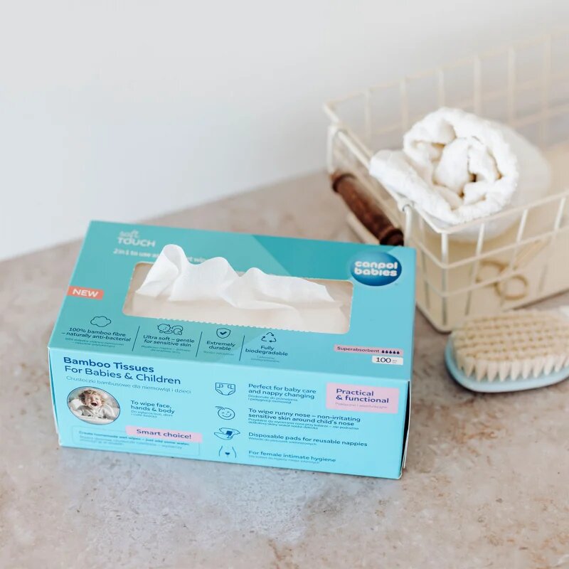 Canpol babies Bamboo Tissues Postpartum Pads șervețele din bambus 100 buc