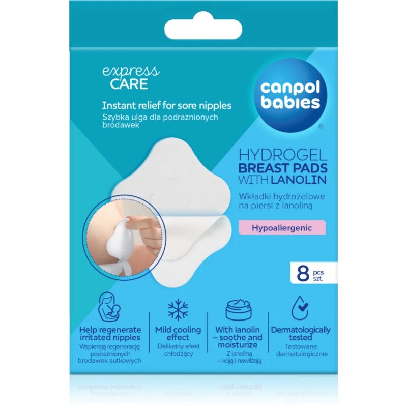 Canpol babies Hydrogel Breast Pads comprese din hidrogel pentru protejarea mameloanelor inflamate cu lanolină 8 buc