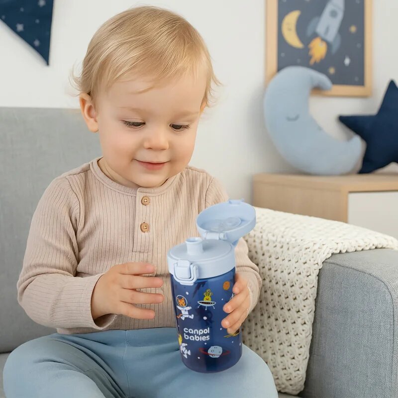 Canpol babies Junior Bottle biberon pentru copii Blue 1 buc
