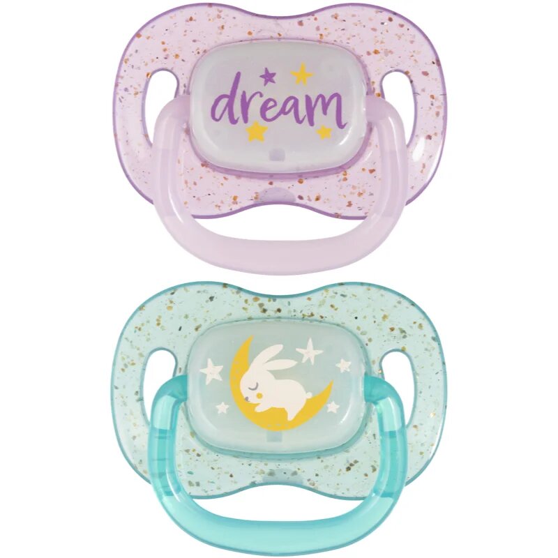 Canpol babies NIGHTGLOW Girl suzetă 0-6 m 2 buc