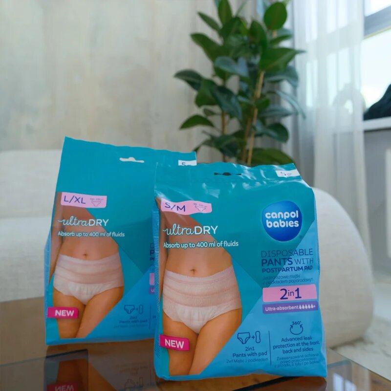 Canpol babies Pants With Postpartum Pad chiloți postnatali de unică folosință 2in1 L/XL 5 buc