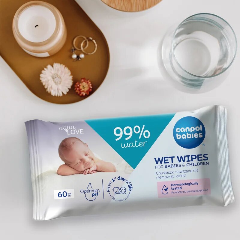 Canpol babies Wet Wipes 99% Water servetele delicate pentru copii 60 buc