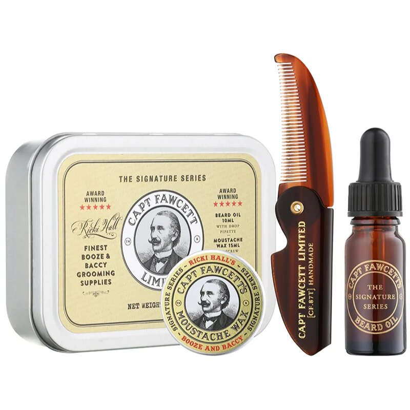 Captain Fawcett Ricki Hall´s Booze & Baccy Grooming Kit set cadou pentru barbă pentru bărbați
