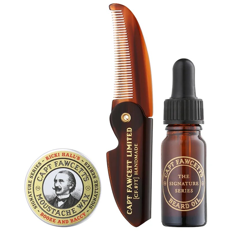 Captain Fawcett Ricki Hall´s Booze & Baccy Grooming Kit set cadou pentru barbă pentru bărbați