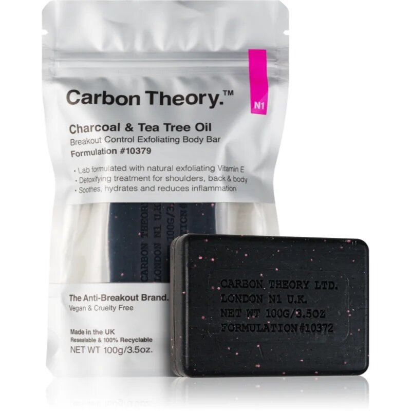 Charcoal & Tea Tree Oil exfoliant pentru corp pentru pielea problematică și grasă 100 g