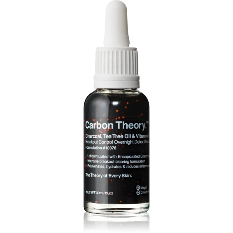 Charcoal Tea Tree Oil & Vitamin E ser de noapte pentru regenerarea pielii cu efect de revitalizare pentru pielea problematica 30 ml