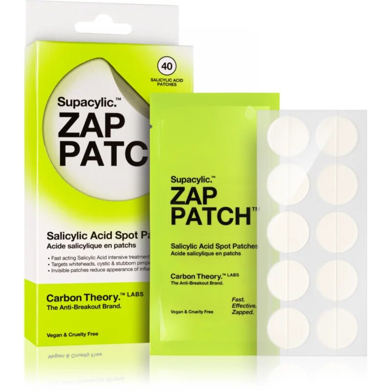 Carbon Theory Zap Patch plasturi pentru piele problematică impotriva acneei 40 buc