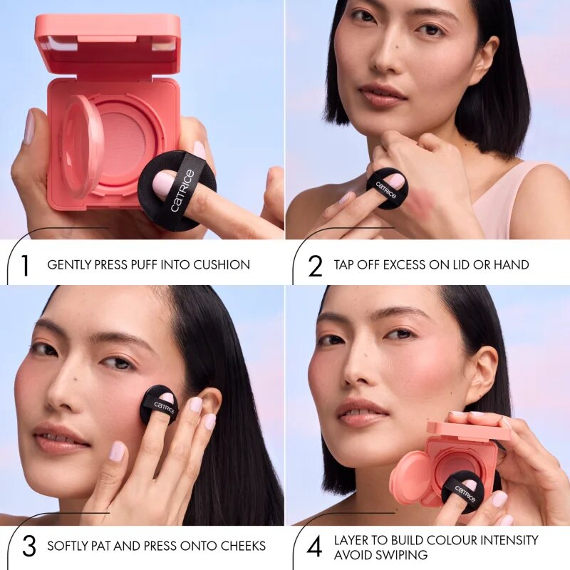 Catrice Cloud Tint Cushion Blush machiaj burete culoare C020 Over the Blush 4 g