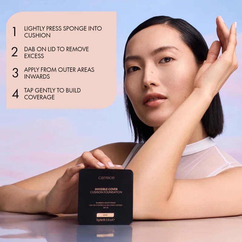 Catrice Invisible Cover Cushion Foundation machiaj matifiant în burete SPF 30 culoare C027C 10 g