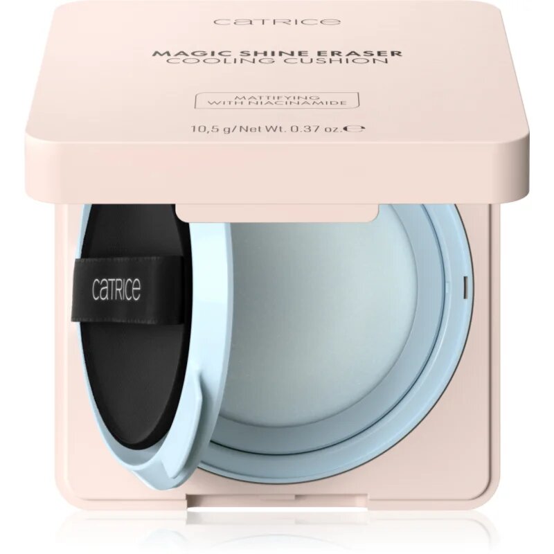 Catrice Magic Shine Eraser Cooling Cushion fond de ten lichid cu efect matifiant cu efect racoritor culoare C010 Cool Cloud 10.5 g
