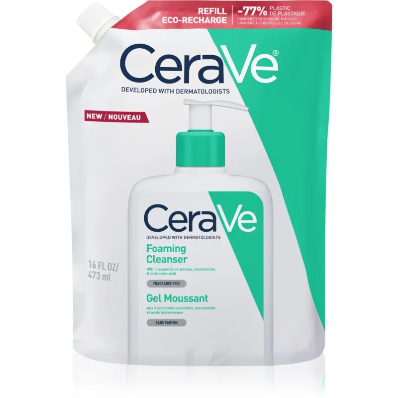 CeraVe Cleansers Foaming Cleanser gel spumant de curatare pentru piele normala si grasa 473 ml