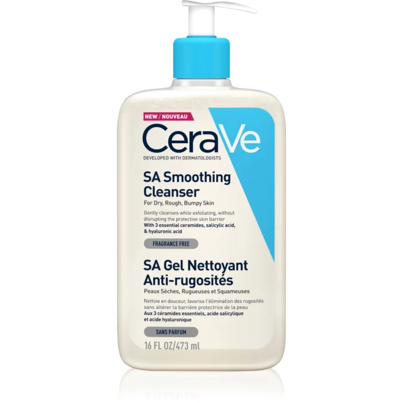 CeraVe Cleansers SA Smoothing Cleanser gel de cutatare si catifelare pentru tenul uscat 473 ml