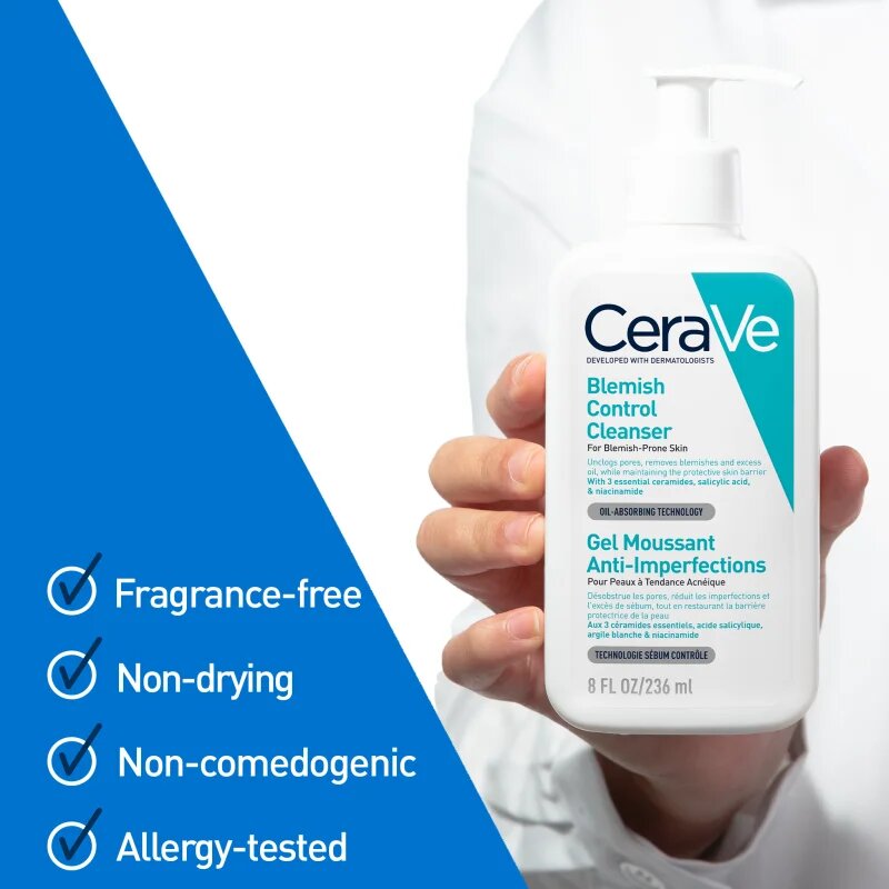 CeraVe Control Cleanser & Retinol Serum Duo ingrijire completa impotriva imperfectiunilor pielii cauzate de acnee