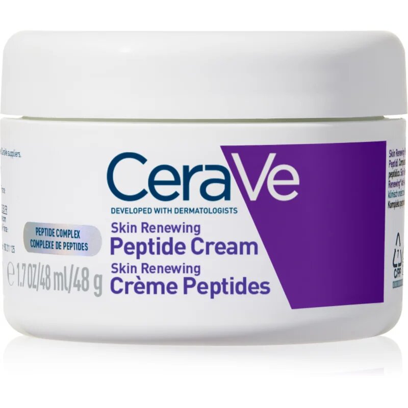 CeraVe Skin Renewing Peptide Cream cremă regeneratoare de noapte pentru refacerea densității pielii 48 g