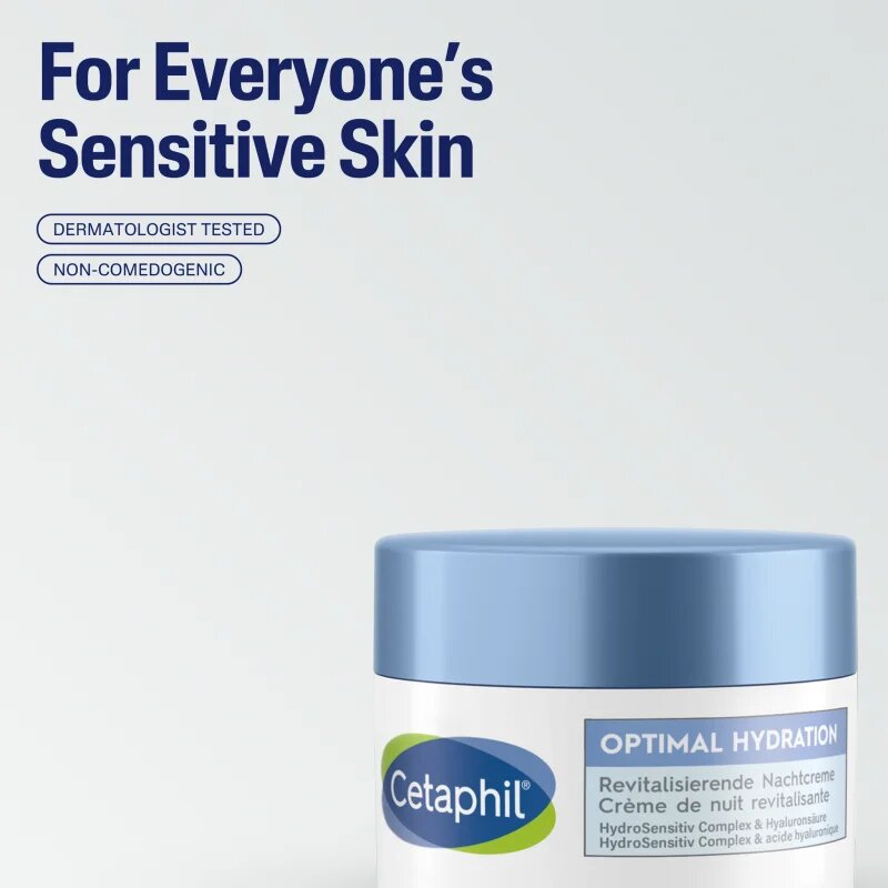 Cetaphil Optimal Hydration Replenishing Night Cream crema hidratanta de noapte pentru piele sensibilă 48 g