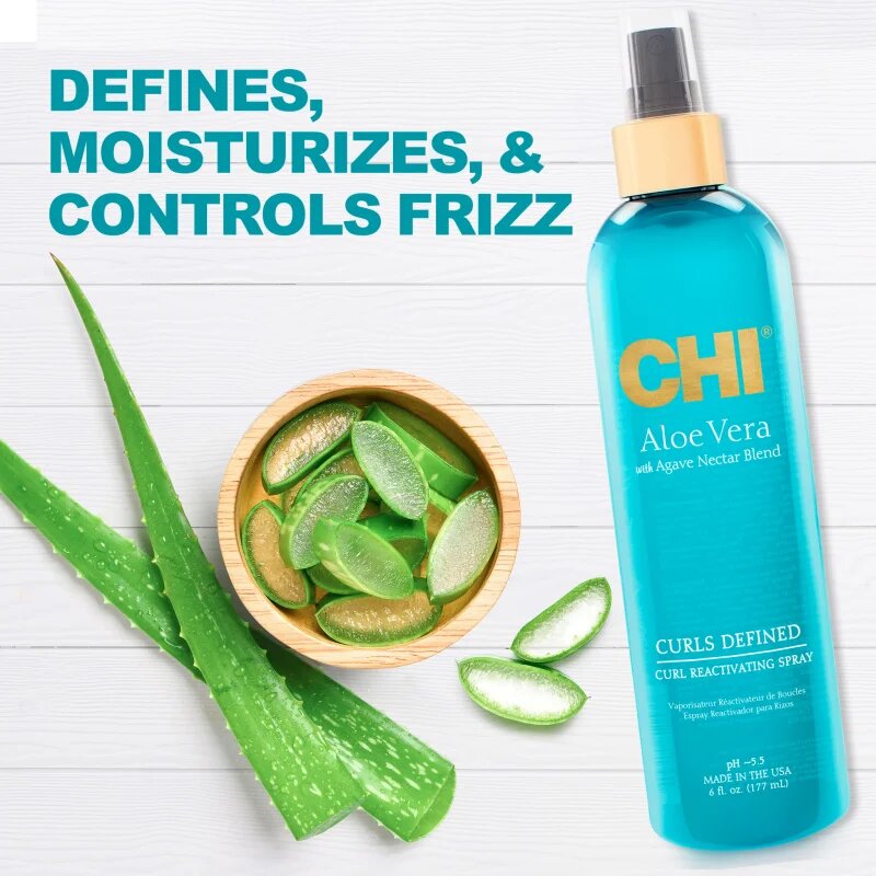 CHI Aloe Vera Curl Reactivating spray hidratant pentru par ondulat si cret 177 ml