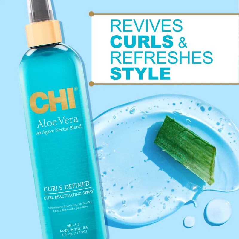 CHI Aloe Vera Curl Reactivating spray hidratant pentru par ondulat si cret 177 ml